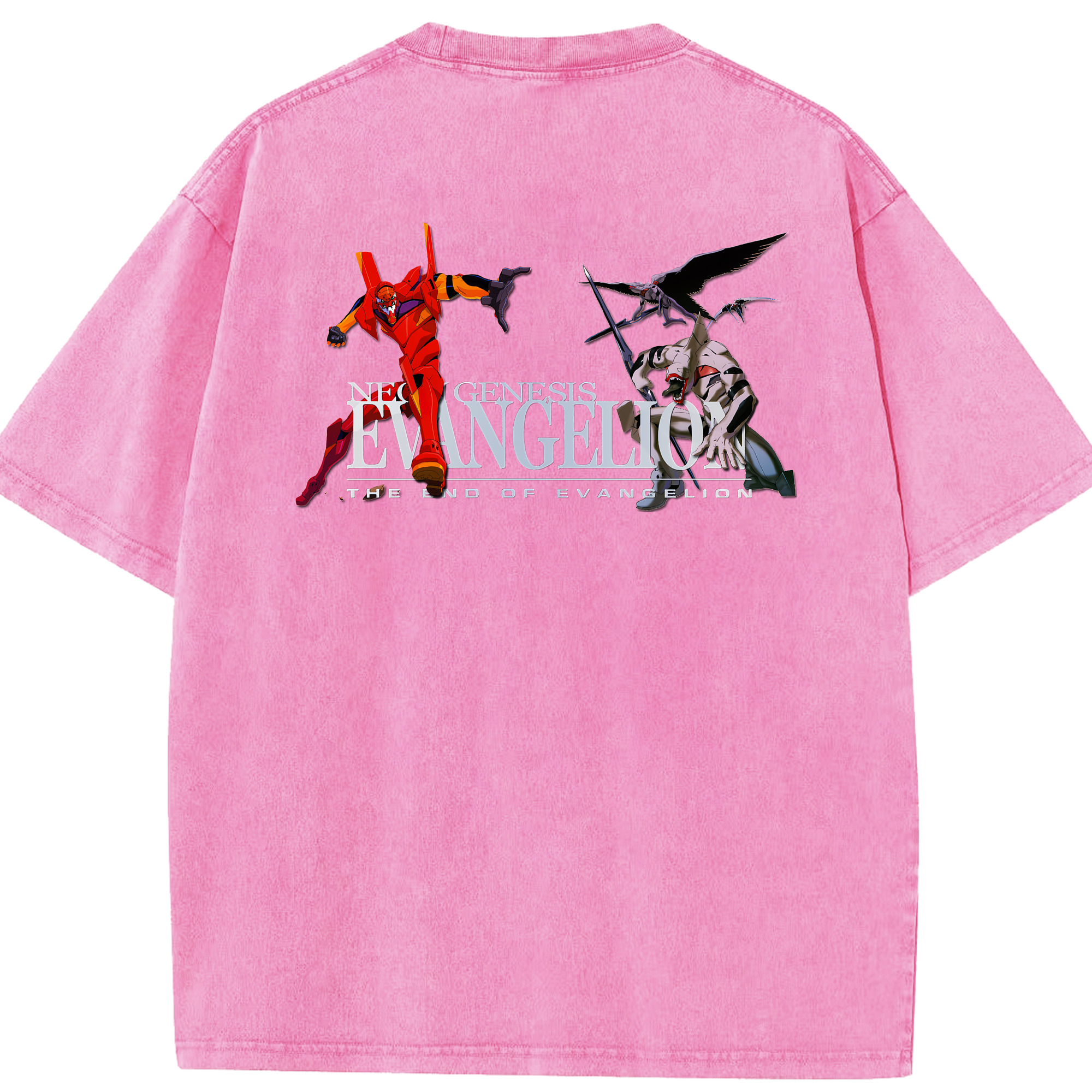 （画像用） EVA 新世紀エヴァンゲリオン 綿100% ヴィンテージ風 半袖Tシャツ（背面プリント）